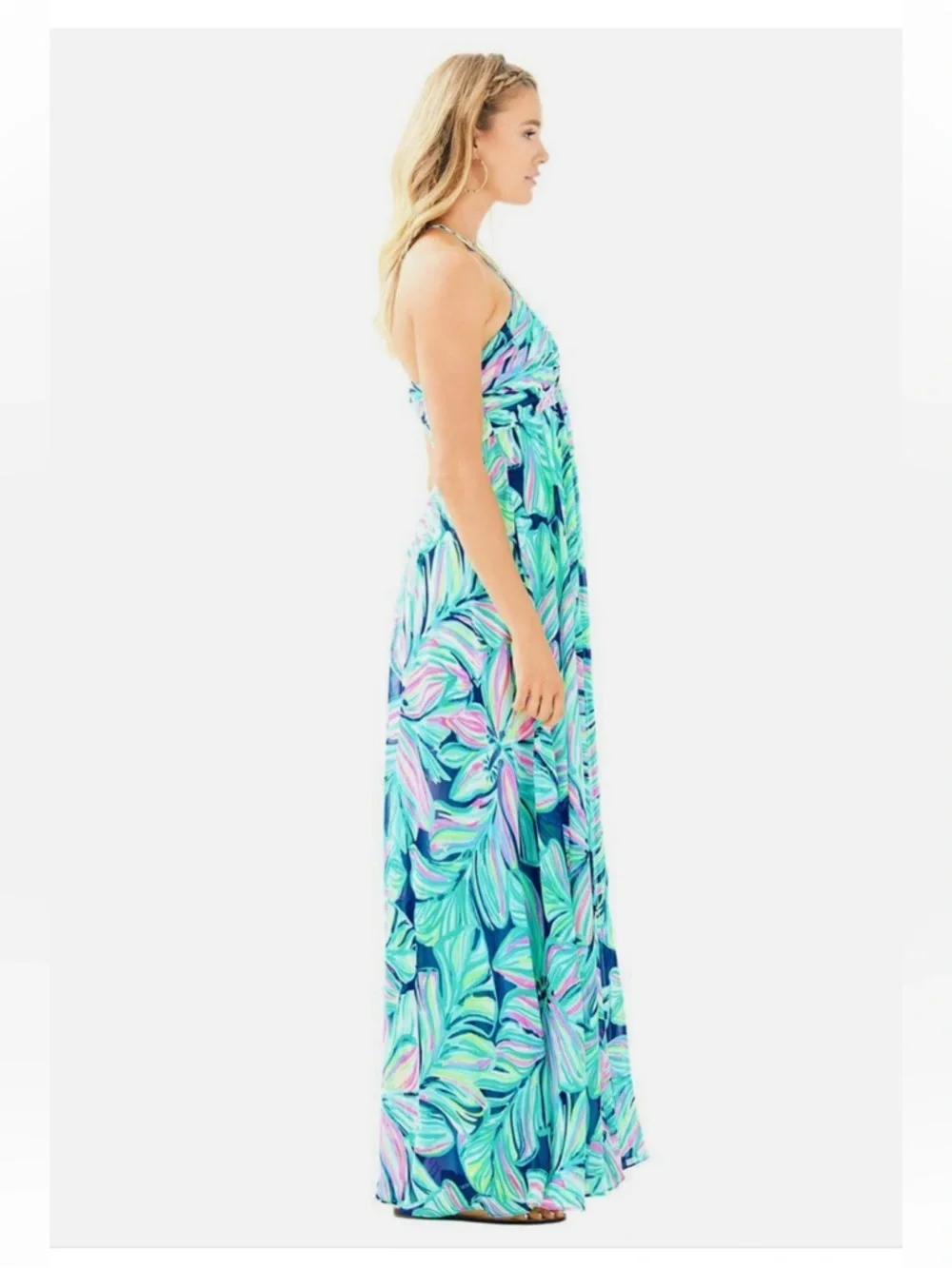 Lilly Pulitzer Lannette Maxi Dress in Aqua, Mint, Navy & Pink - Picture 7 of 7